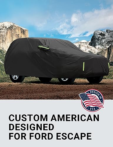 Image of Car Cover 6 Layers All Weather Waterproof Sun Rain UV Dust Car Protection Outdoor Covers Compatible with Ford Escape