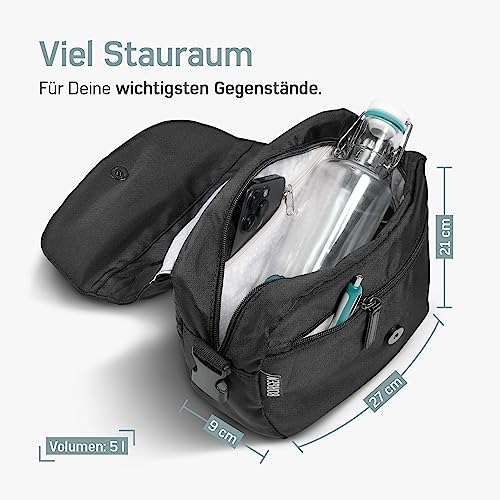 Borgen KLICKfix Lenkertasche Fahrrad - Wasserabweisende und geräumige Fahrrad Lenkertasche 5 L - Fahrradtasche Lenker