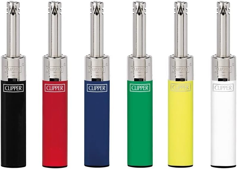Clipper Mini Tube Lighters, Set of 4, Refillable, Random Colours
