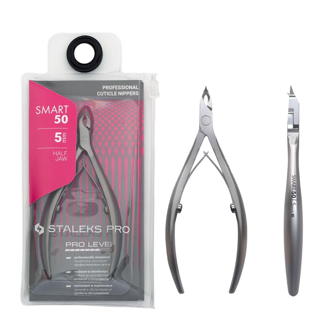 STALEKS PRO Professional Cuticle Pliers 5 mm Stainless Steel (Smart 50-5 mm)