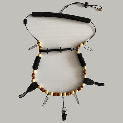 Collar con cordón de pesca con mosca, soporte ajustable para herramientas con correa de espuma para el cuello, barra de tippet, liberación rápida