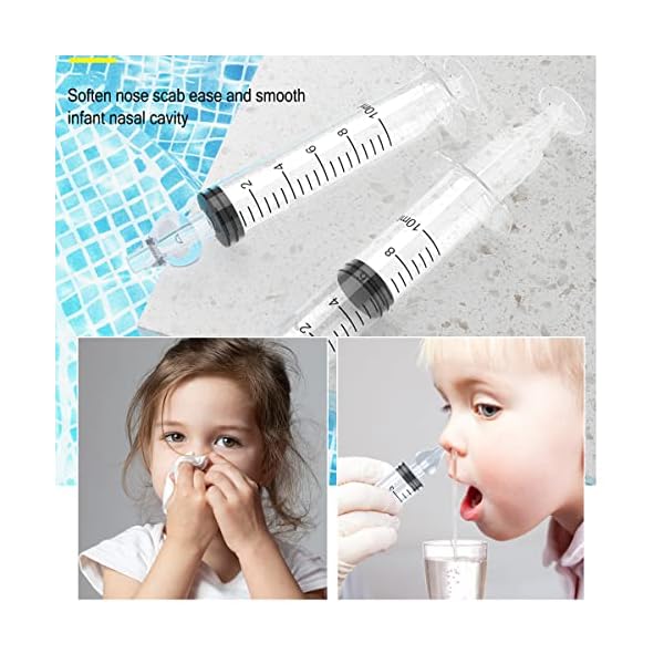 KIHONI 4 Stück Nasendusche Baby, Wiederverwendbare Tragbares Nasenspülung Nasensauger,10ml Silikon Baby Kinder Nasensauger für Säuglinge, Schnelles Spülen, Natürliche Entlastung – Bild 3