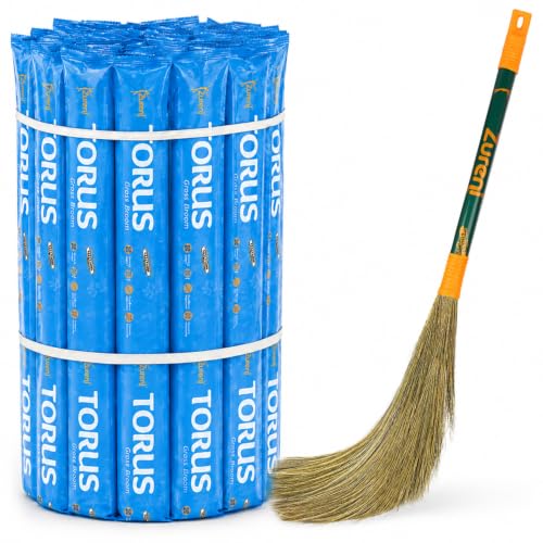 Zureni BR-08 Torus Broom Phool Jhadu with Natural Shillong Long Grass 21 inch Handle Stick, Cleaning, Dust Removal & Easy Floor Sweeping (40 Pc, Random Colours)