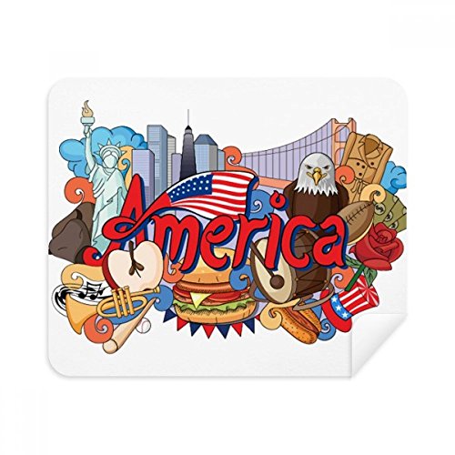 Eagle Liberty Burger America Graffiti Cleaning Cloth Screen Cleaner 2pcs Suede Fabric