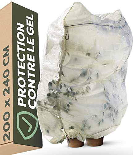 Praknu Housse de Protection pour Arbre et Plante XXL 240 x 200 cm - Matériau épais - avec Sac de...
