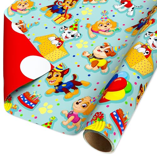 American Greetings 40 sq. ft. Reversible Paw Patrol Wrapping Paper for Birthdays (1 Roll 30 in. x 192 in.)