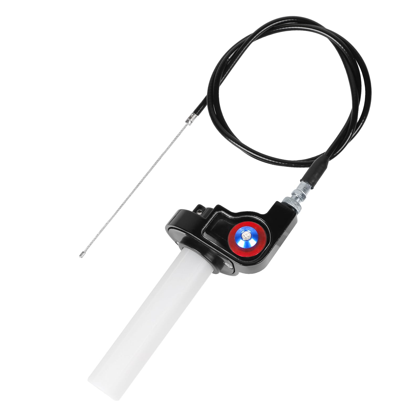 Poignée d'Accélérateur de Moto 22mm Poignées de Guidon Kit de Câble 7/8" Poignet d'Accélérateur à Rotation Rapide avec Câble 1.2m, Poignee de Gaz Tirage Rapide pour 50cc-200cc Quad ATV Pit Dirt Bike