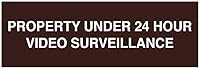 Vista 24 de Signs ByLITA Basic Property - Señal de video bajo vigilancia de 24 horas (plata cepillada) - Mediano