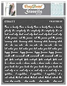 Script Stencils for Craft and Art for Adults - Script Stencil - Size:12X12 Inches - Script Word Stencils for Painting on Canvas - Script Stencils for Decoupage