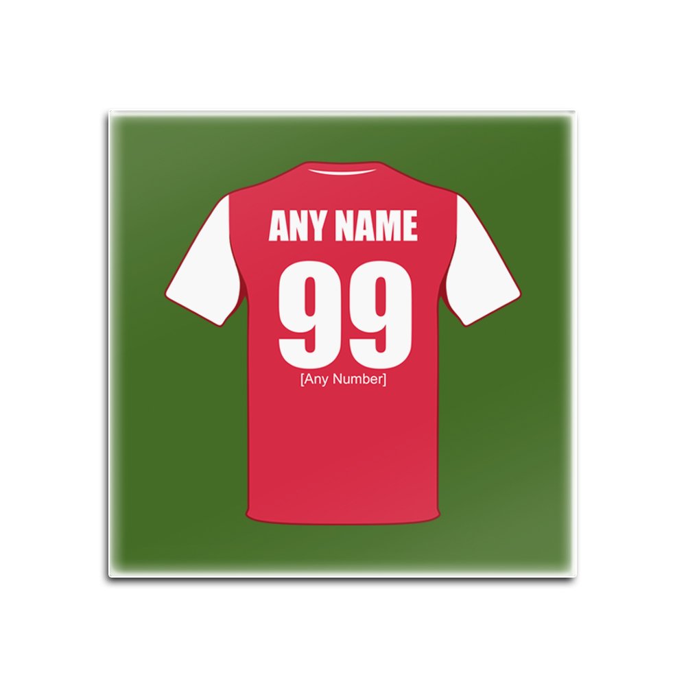 Personalised Gift - Arsenal Glass Square Coasters (Football Club Design Theme, Colour Options) - Any Name/Message on Your Unique Mat Pad - The Gunners — image 1