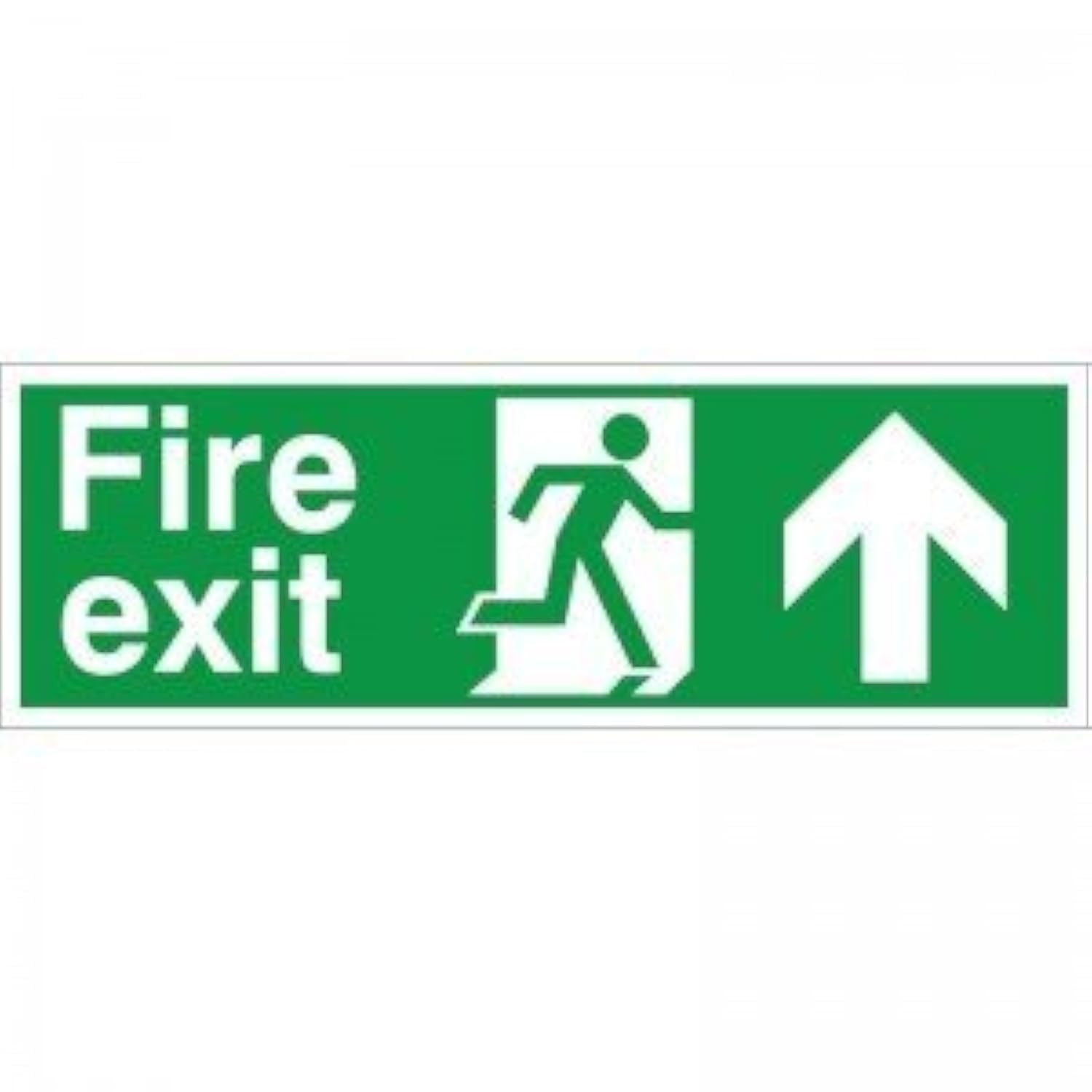 Fire Exit Up Sign 300mm x 100mm - Self Adhesive (FE.05E-SA)