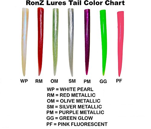 RONZLures Replacement Tails 6" 10ct (6BTPF) (Pink Fluorescent)