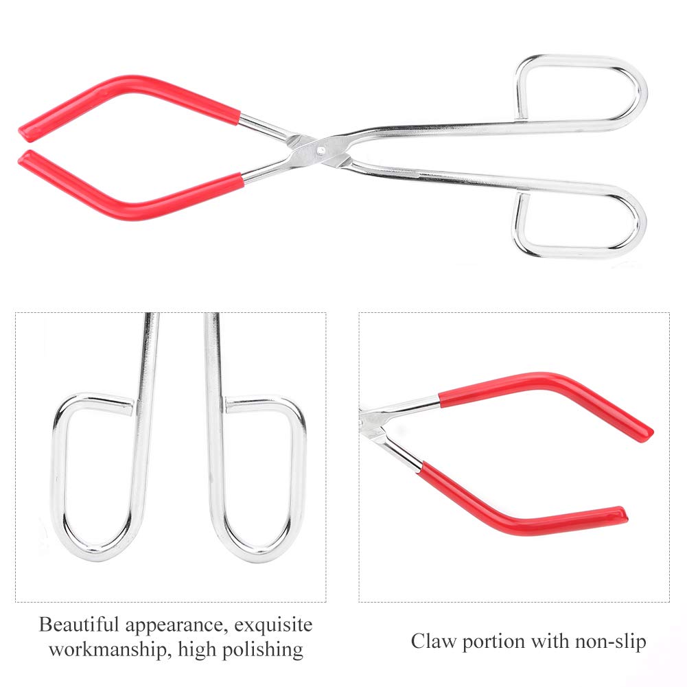 2Pcs Laboratory Cup Beaker Clip, Steel Flask Beaker Clip Chemical Beaker Tongs Chemistry Clamp Accessory for Laboratory High Polished Degree