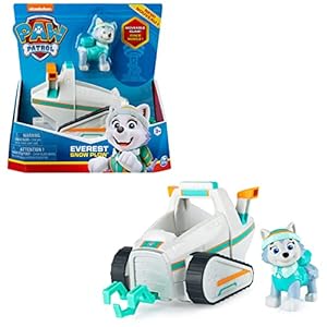 Paw Patrol, 10. Jubiläum, Schneeraupe-Fahrzeug mit Everest-Figur (Basic Vehicle/Basis Fahrzeug), Spielzeugauto, ab 3…