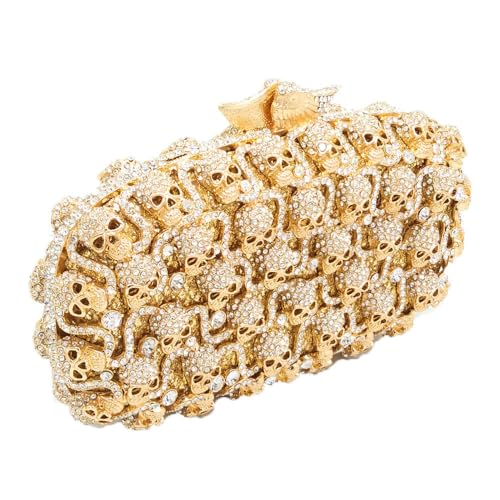 Image of DJBM Glitter Skulls Rhinestone Purse Women's Clutch Handbags Crystal Evening Bags Diamond Evening Clutches for Party Prom