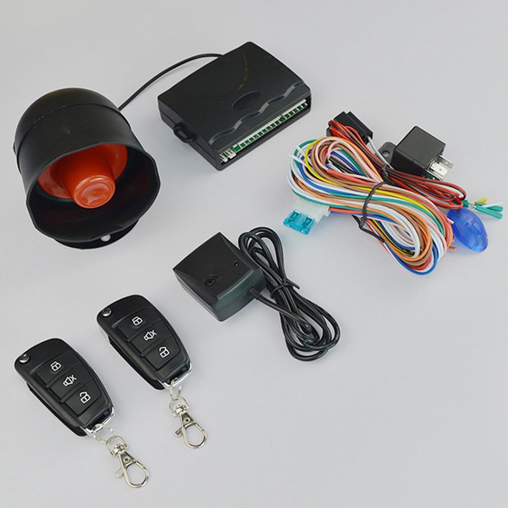 Auto-Sicherheitssystem Diebstahlalarm Schutz Antidiebstahlsystem Fernbedienung Sirene Kabelbaum Programmierbar