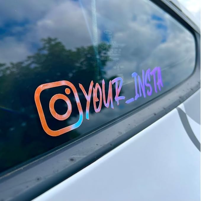 Custom Vinyl Decal Sticker Compatible with Instagram Size Color & Font Options Weather Resistant for Cars