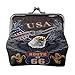 ZUNPNG Münzgeldbörse mit amerikanischer Flagge, Adler, Schnalle, Leder, Vintage-Stil, Kiss-Lock Wechselgeldbörse für Damen und Mädchen