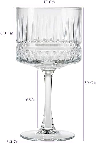 Miniatura 3 de Decoret Elysia Series Glass Gin&Tonic - Juego de 6 vasos grabados, con tallo, aptos para lavavajillas, vasos de agua de vidrio transparente,