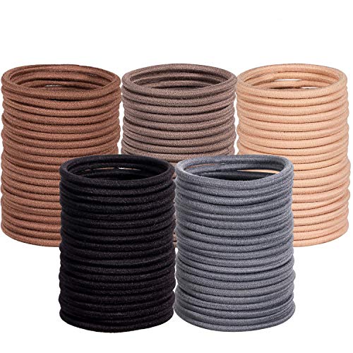 Whaline - 100 élastiques à cheveux sans métal, multicolores, 4 mm