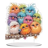 RYMILIE DIY Tabletop Diamond Art Painting Kit,Special Shaped Rhinestone Desk Placement Ornament,Home Stand Up Gem Painting Craft Kit,Double Sided (Bird)