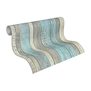 Behang In Houtlook Elements A.S. Création Vliesbehang 10.05 m x 0.53 m Blauw Grijs Crème Gemaakt in duitsland 319932…