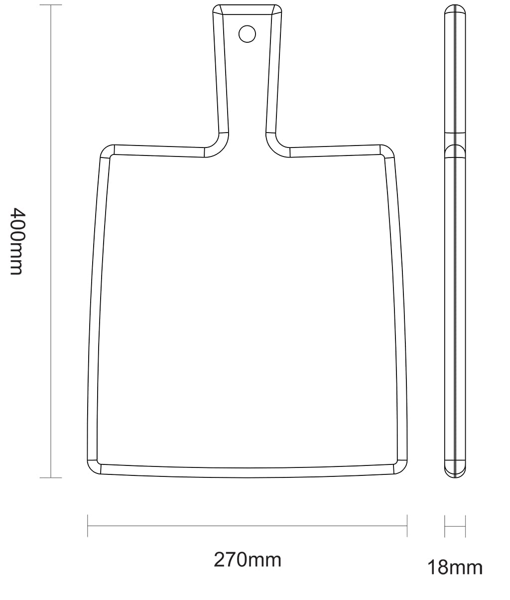 Tramontina Landhaus deska do krojenia 40 x 27 cm, drewno tekowe, deska do serwowania z drewna, nie uszkadza ostrza, drewno tekowe, certyfikat FSC