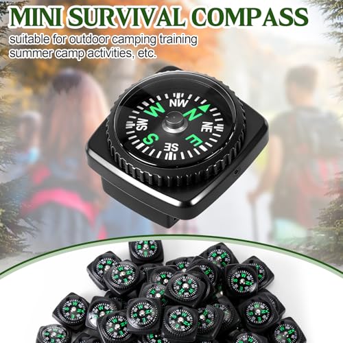 Tallew 50 Piezas Brújula de Muñeca Mini Slip-on, Resistente, Líquido, Pequeña de 24 mm, para Supervivencia, Pulsera Paracord, Camping y Actividades al Aire Libre miniatura 5