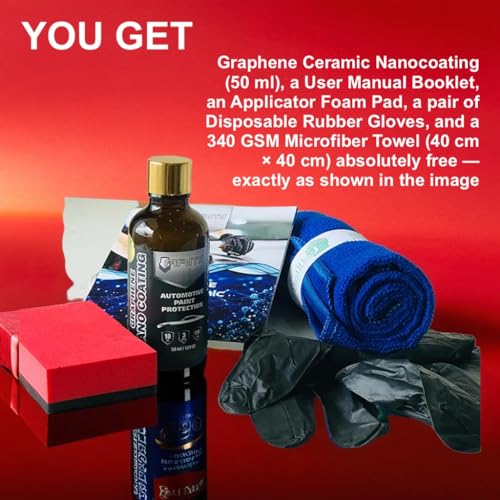 Image of ARMI Graphene Ceramic Nano Coating for Cars - Premium 10H Graphene Hybrid Protection (50 ml) - Professional-Grade | High Gloss | Hydrophobic | UV & Scratch Shield | Easy DIY