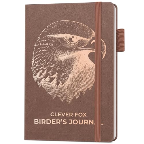 Clever Fox Birder's Journal Pocket – Bird Watcher Log Book & Nature Journal for Adults – Best Birding Lover Gifts for Men & Women – Birders Watching Notebook – Birdwatching Accessories (Dark Terracotta)