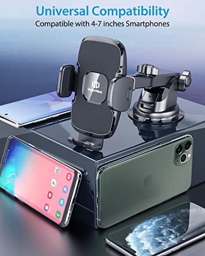 DesertWest Universal Car Phone Mount, Protection Upgrade Cell Phone Holder Stand for Dashboard Windshield Air Vent, Compatible with iPhone 12 SE 11 Pro Max XR XS X Samsung Galaxy S21 Note 20 S20 S10