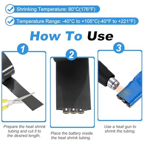 Tubo de PVC termorretractil para evitar cortocircuitos en packs de celdas 26650 4