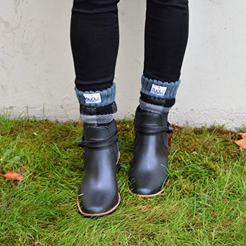 image for Pudus Women's Warm Short Boot Socks (W 6-10), Fleece-Lined Crew-Length