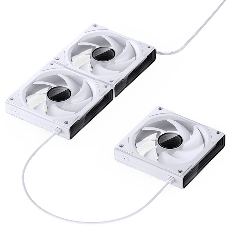 Jonsbo ZK-120W wentylator ARGB PWM, 120 mm, 3 sztuki, biały – cichy i stylowy, RGB, 2200 obr./min