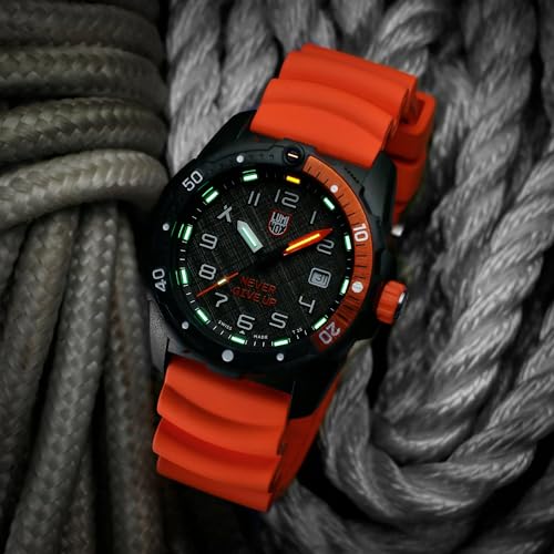 Luminox Rubber Bear Grylls Date Analog Dial Color Black Men Watch - Xb.3729.Ngu, Orange Band - Image 6