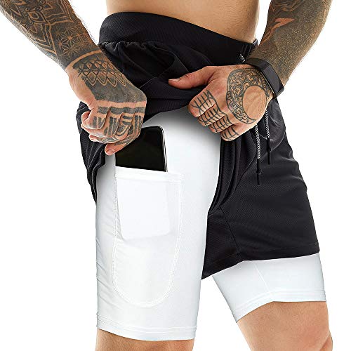 Image of OEBLD Mens Athletic Shorts 2-in-1 Gym Workout Running 7'' Shorts with Towel Loop