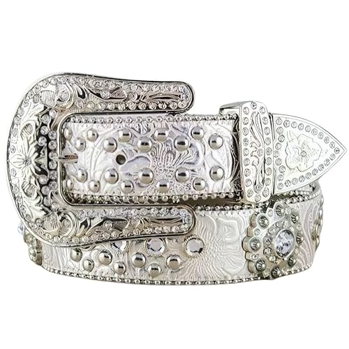 Women's Floral Crystal Concho Belt3