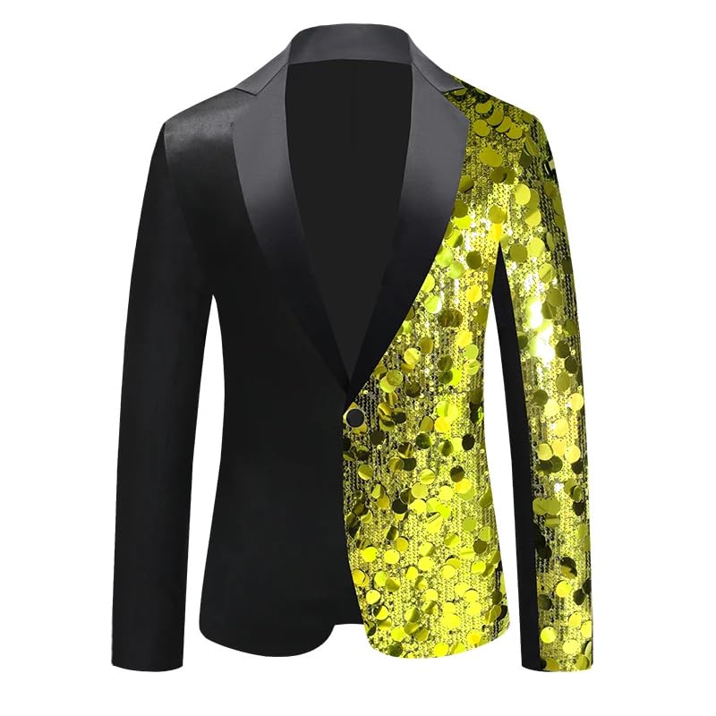 Men's Single Breasted Sequins Stage Suit Jacket Men Party Hip Hop Suit Blazer3