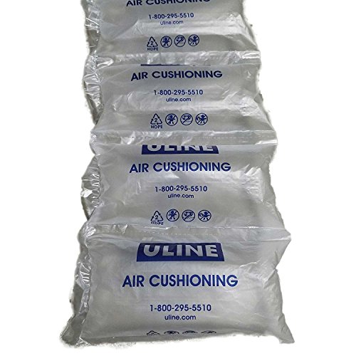 Uline 8X4UL-100 Industrial Air Pillows (100 Count) Pre-Filled by Blubonic Industries, 8 x 4 in (7 x 4 inflated), 13 gal, 2 cu ft, Shipping Packing Package Cushioning Air Bags