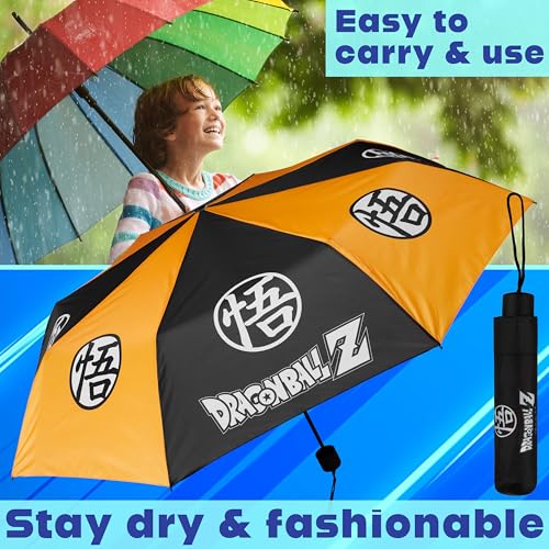 Image of Get Trend Super Mario One Piece Hello Kitty Kids Windproof Travel Umbrella | Strong Folding Compact Umbrellas for Rain, Lightweight, Portable Kids Travel Essentials, Fits Backpack & Car, Gifts for Boys