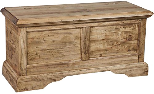 Biscottini Country -style solid lime wood natural finish W100xDP38xH48 cm sized chest
