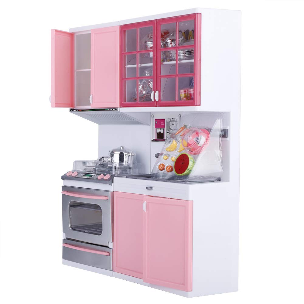 Set Da Cucina Per Bambini Set Da Gioco Mini Cucina Giochi Di Ruolo Set Con Forno a Microonde, Fornello e Lavello Rimovibile, Bambini Educativi Finta Giocattolo Da Cucina 24 x 8 x 32,5 Cm