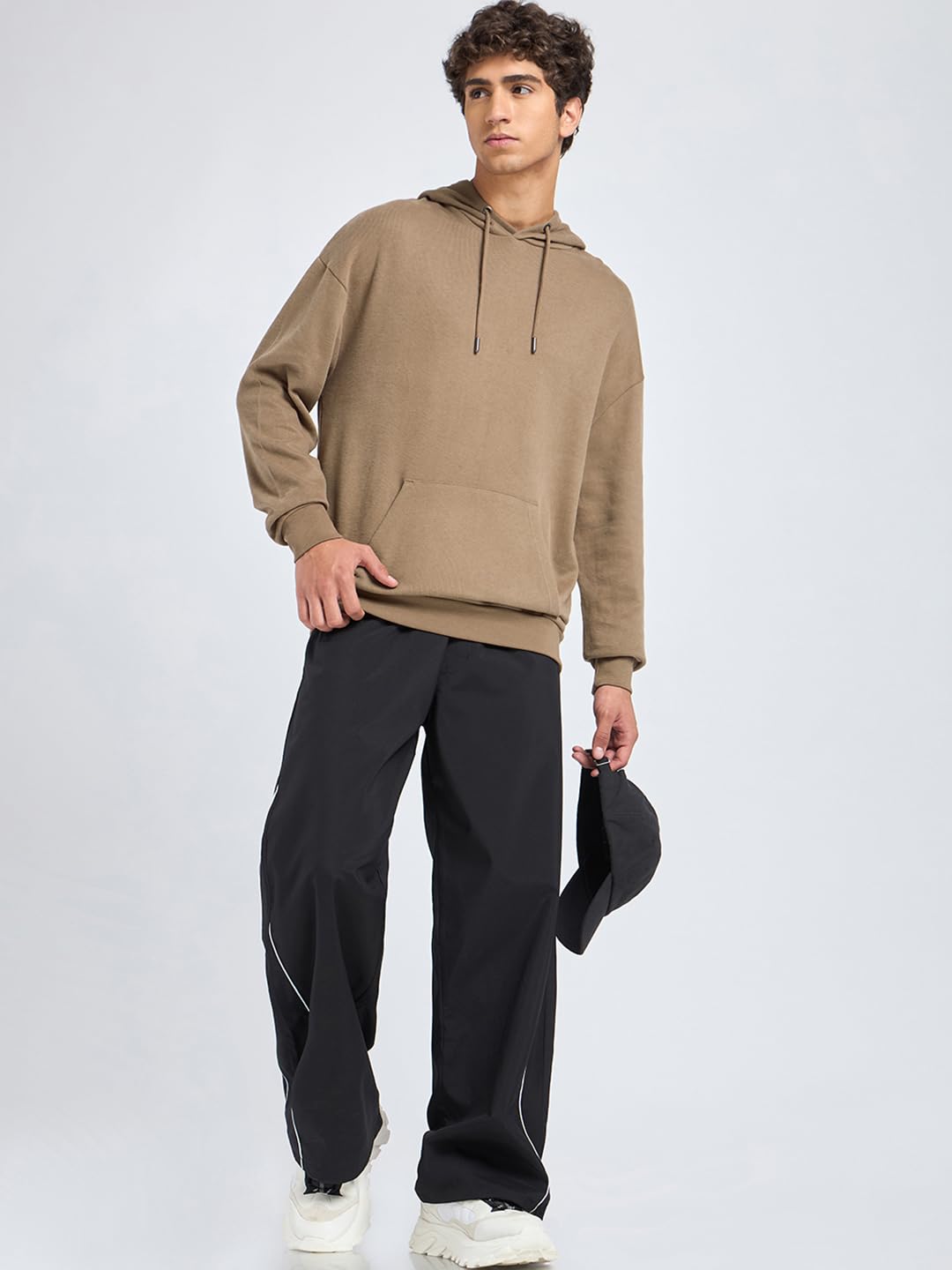 Bewakoof Bluza z kapturem dla mężczyzn, Imbirowy korzeń_687574, XXL