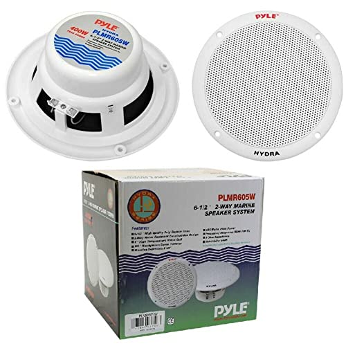 Haut-parleurs marins 2 voies 400W Max étanches de 16,5 cm, paire blanche haute puissance