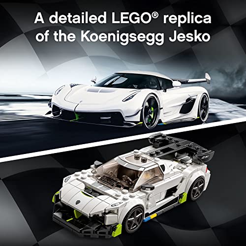 Lego Speed Champions Koenigsegg Jesko 76900 Racing Sports Car Toy With Driver Minifigure, Racer Model Set For Kids #TOP4