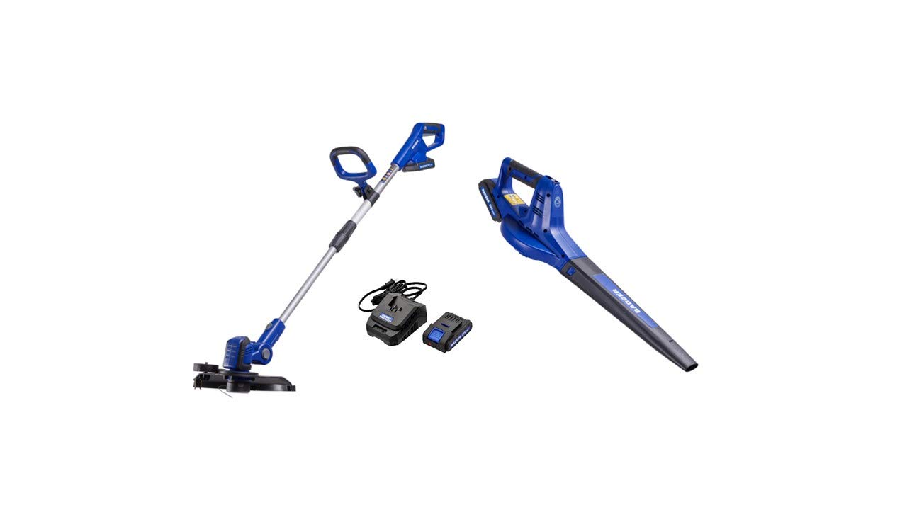 Wild Badger Power WB20VTS 20V Edger (1) 4.0AH Battery Trimmer Sweeper Combo, Blue