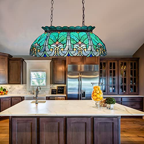 Cotoss Tiffany Pool Table Lights Dining Room Kitchen Island Lighting 28" Wide Stained Glass Pendant Light Fixtures For Gameroom Bars #TOP3
