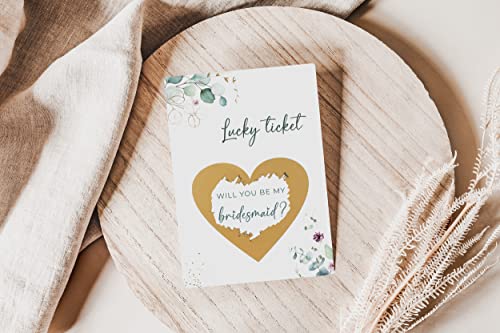 Joli Coon 5 Will you be my bridesmaid scratch cards with envelopes - 5 Bridesmaid proposal cards, Bridesmaid - 5pcs - Image 3