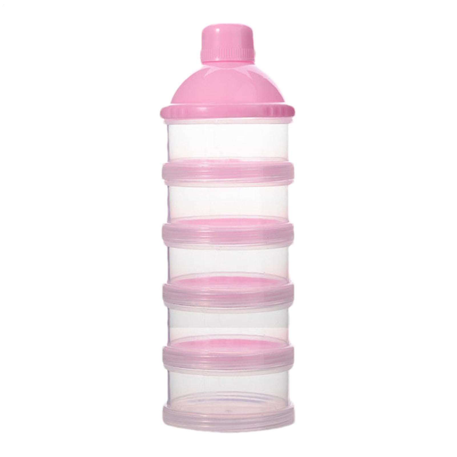 Dispensador de fórmula de viaje, dispensador de leche en polvo, Dispensador de fórmula para bebés, 5 capas apilamiento de apilamiento desmontable funda de leche portátil para alimentar la