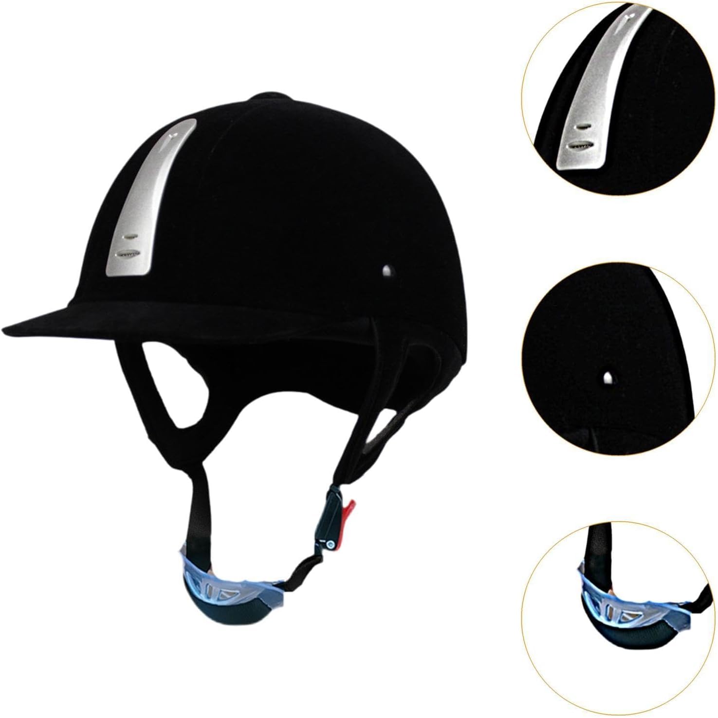 Sombrero de equitación Equipamiento Deportivo Casc Casco for Montar a Caballo, Gorro Ecuestre, Circunferencia de la Cabeza 54-62 cm, Ligero, Gorra de Montar, Equipo Ecuestre Ajustable